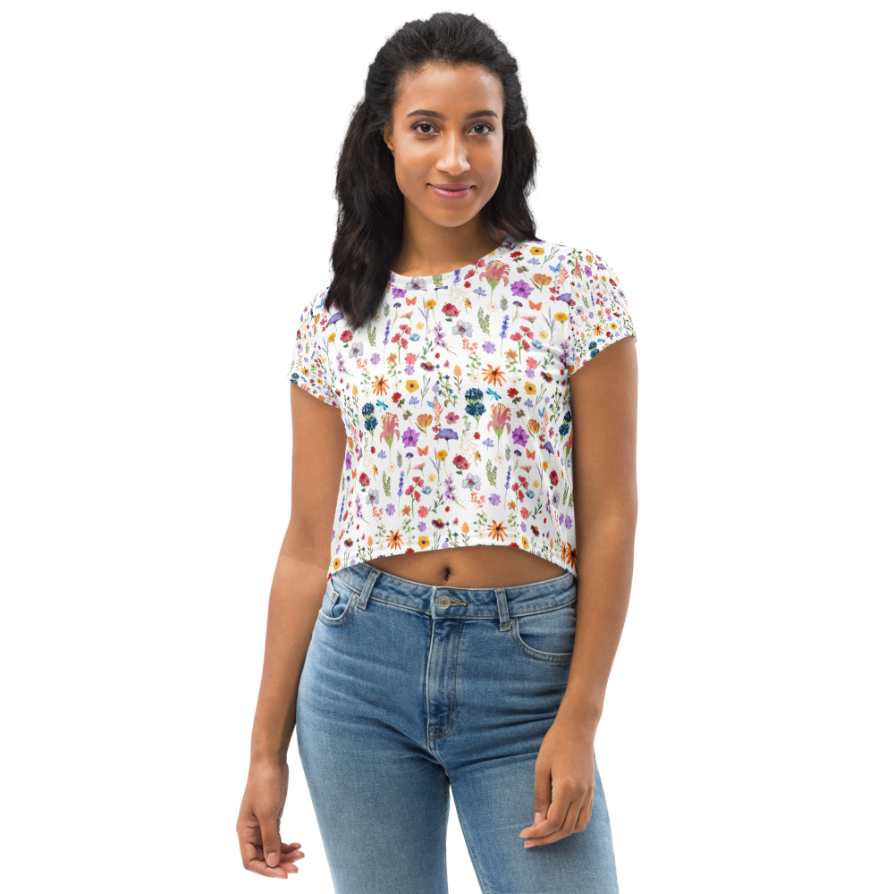 PREEZO FEMALE FLOWER DESING CROP TOP