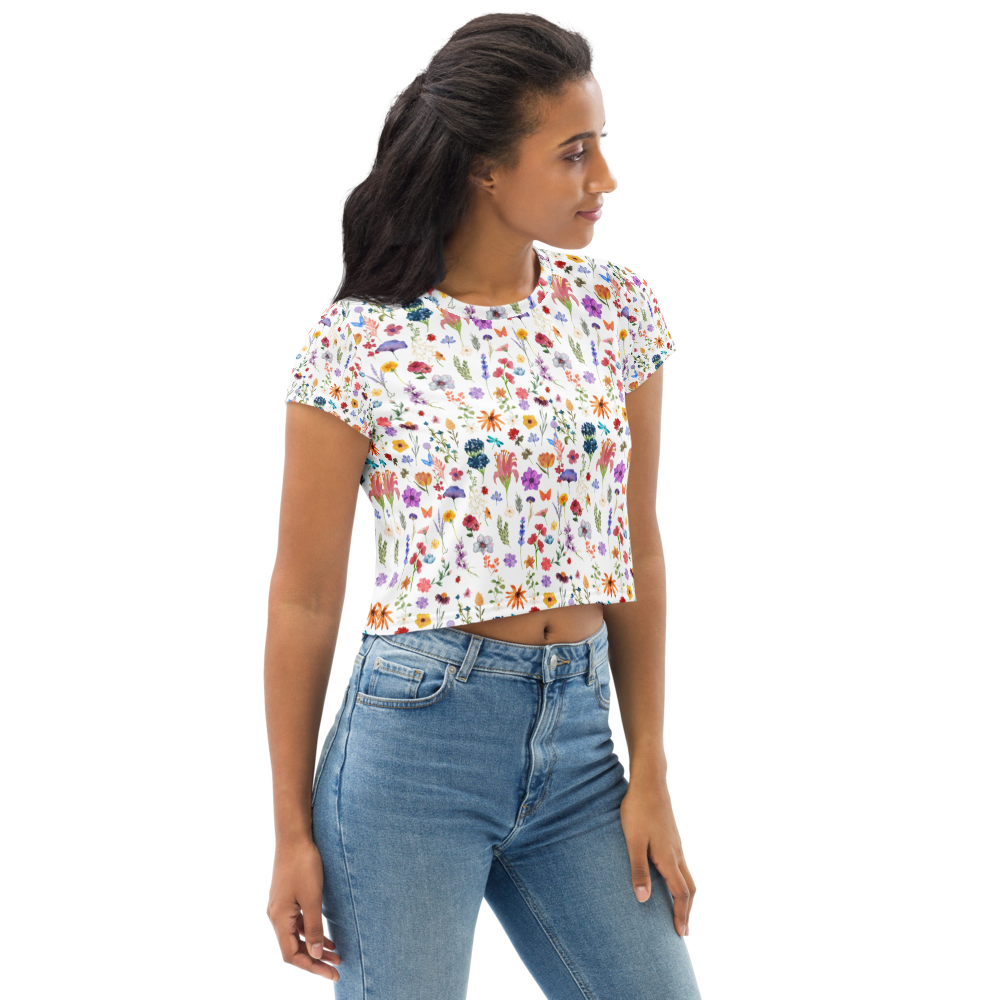 PREEZO FEMALE FLOWER DESING CROP TOP