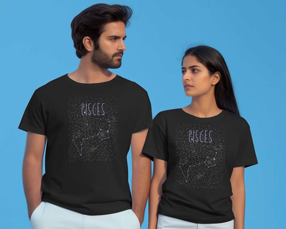 Unisex Supima Pisces Zodiac Sign T-Shirts