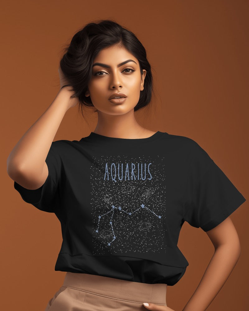Unisex Supima Aquarius Zodiac Sign T-Shirts